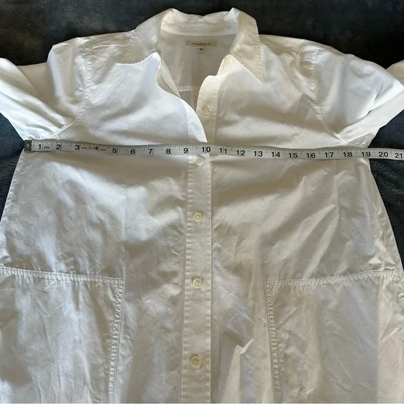 Lafayette 148 New York Wilkes Italian Sculpted Button Up Tunic Shirt Sz S - Picture 16 of 16